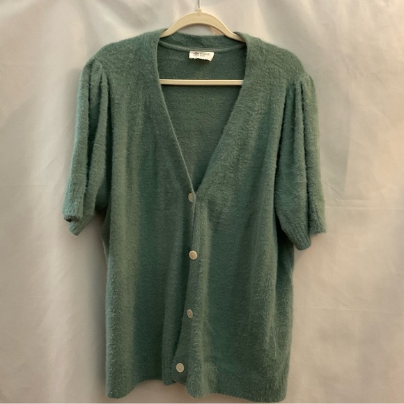 Candance Cameron Bure Short Sleeve Fuzzy Cardigan 1X - Picture 1 of 6
